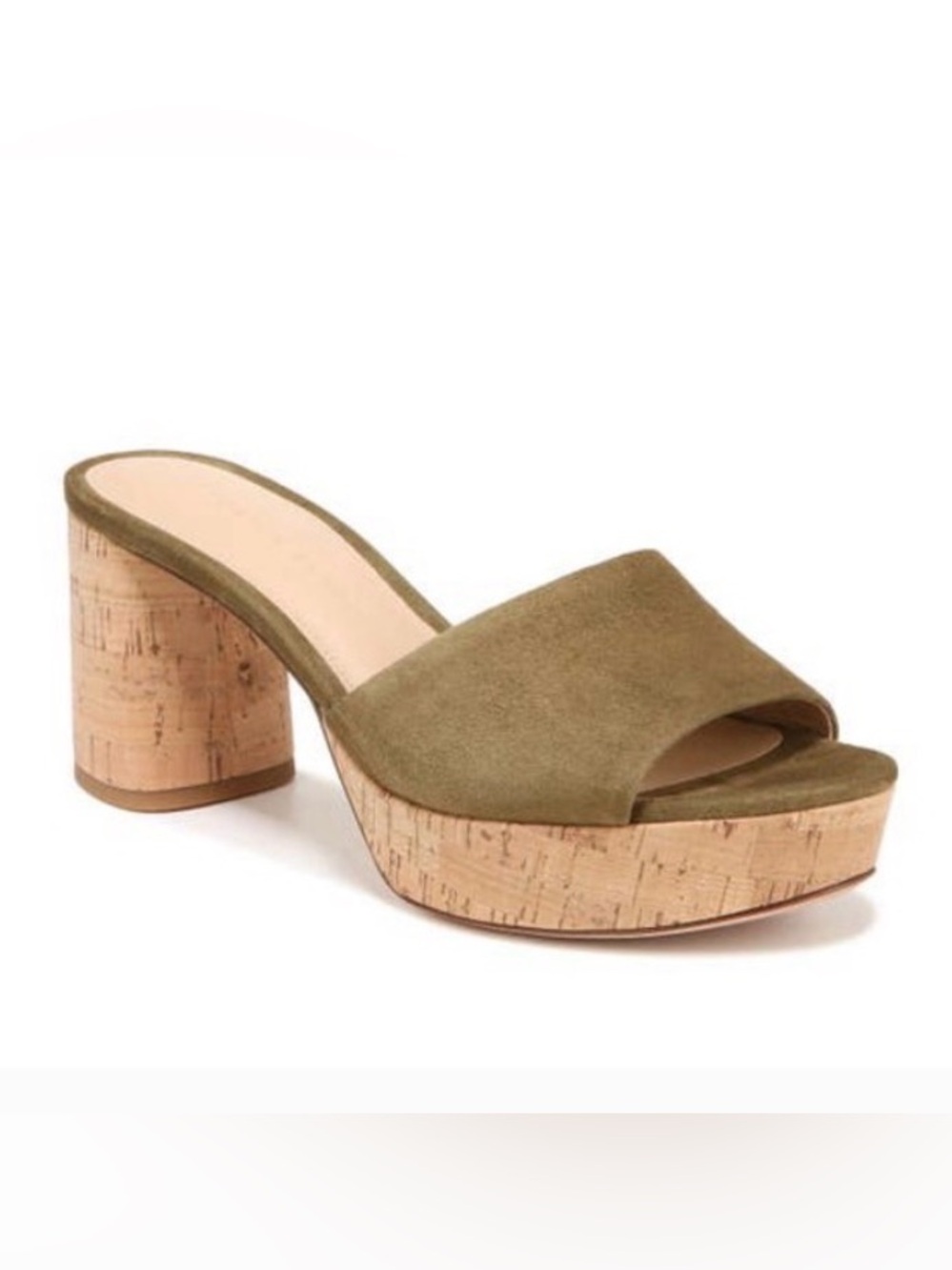 Veronica Beard Olive Suede Cork Platform